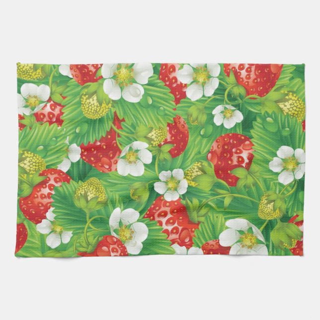 Strawberry pattern kitchen towel (Horizontal)