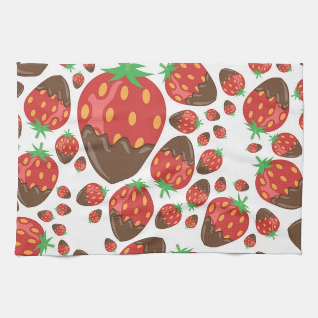 Strawberry pattern kitchen towel (Horizontal)