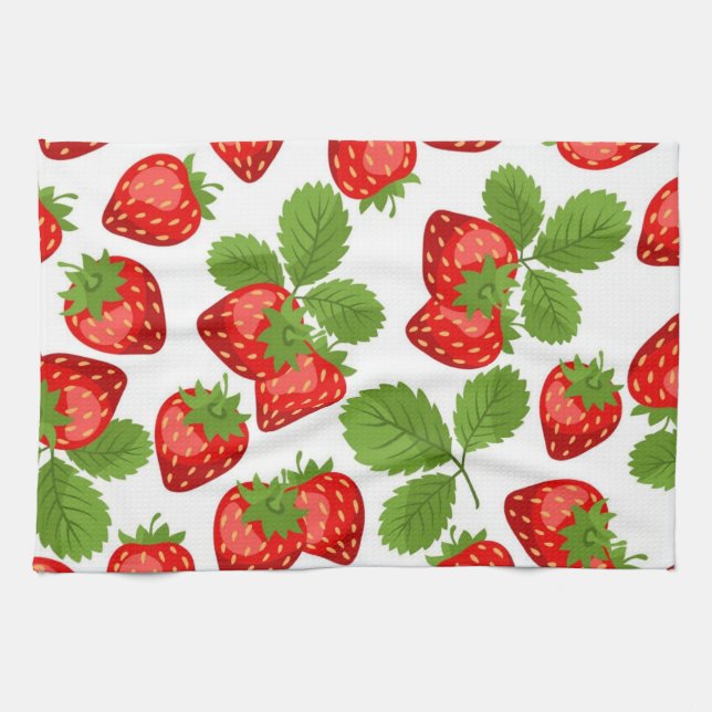 Strawberry pattern kitchen towel (Horizontal)