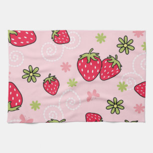 Strawberry pattern kitchen towel