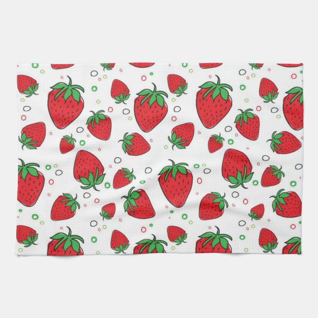 Strawberry pattern kitchen towel (Horizontal)