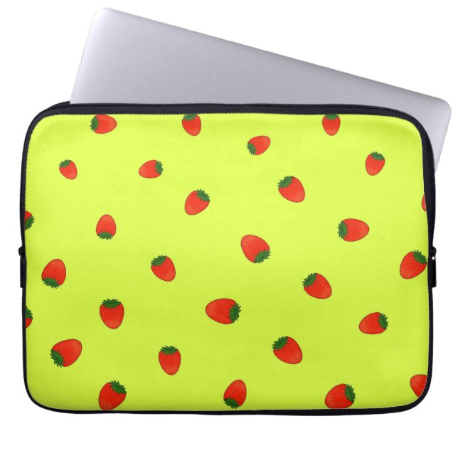 Strawberry pattern laptop sleeve (Front)