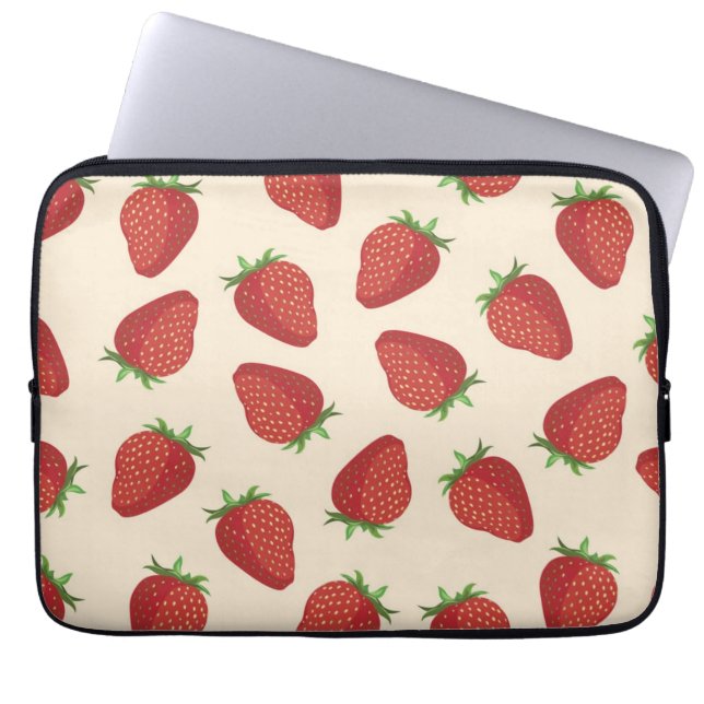 Strawberry pattern laptop sleeve (Front)