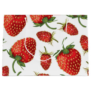 Strawberry pattern large gift bag