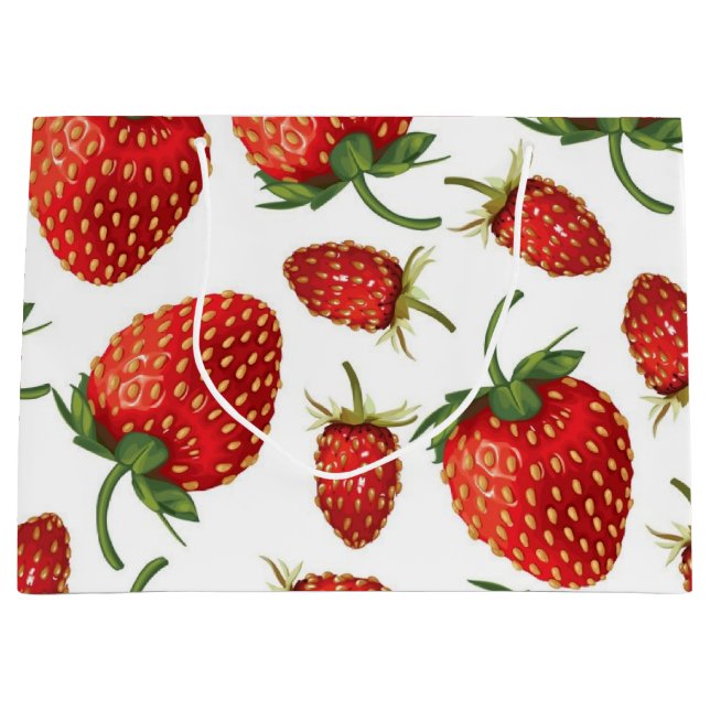 Strawberry pattern large gift bag (Front)