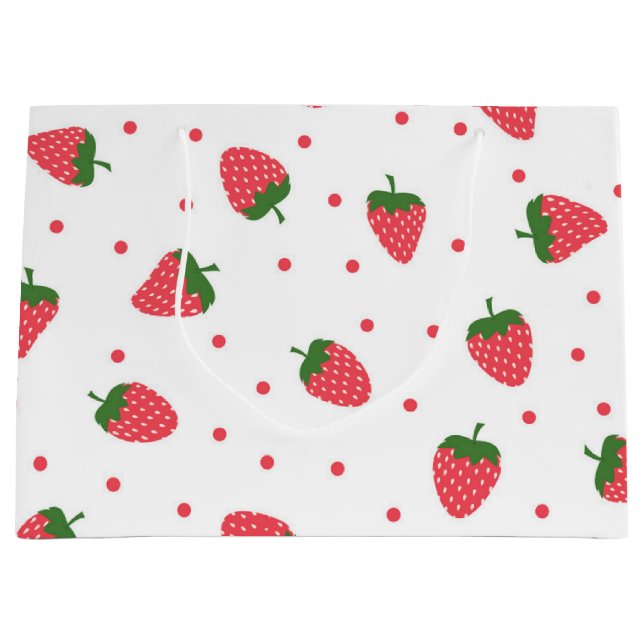 Strawberry pattern large gift bag (Front)