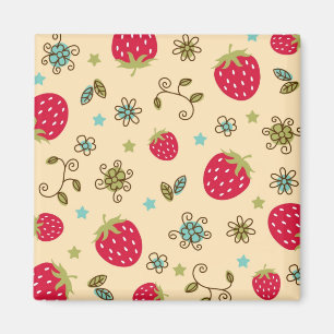 Strawberry pattern magnet