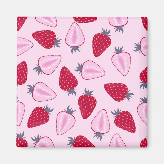 Strawberry pattern magnet (Front)