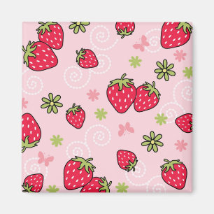 Strawberry pattern magnet