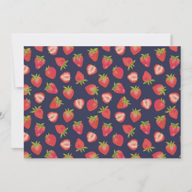 Strawberry pattern Name Card (Back)