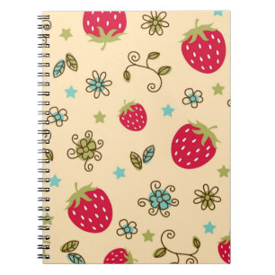Strawberry pattern notebook