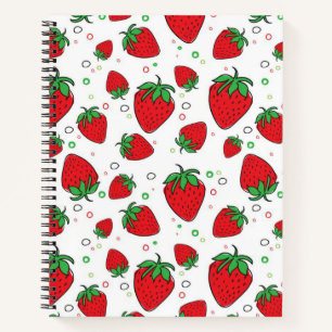 Strawberry pattern notebook