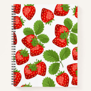 Strawberry pattern notebook