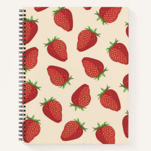 Strawberry pattern notebook