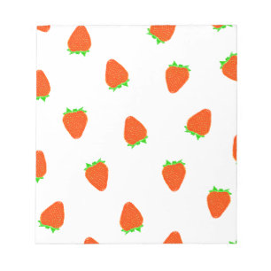strawberry pattern notepad