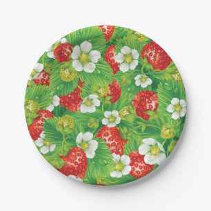 Strawberry pattern paper plate