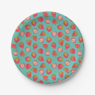 Strawberry pattern paper plate