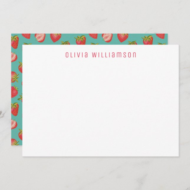 Strawberry pattern Personalized name Card (Front/Back)