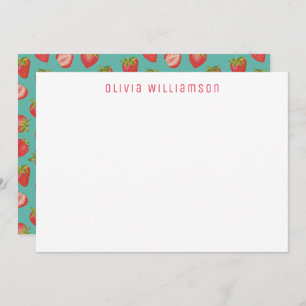 Strawberry pattern Personalized name Card