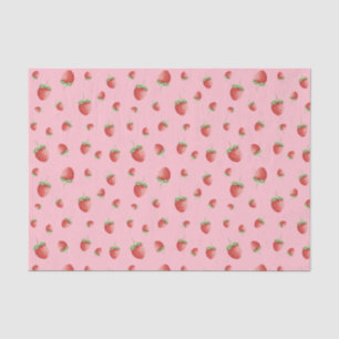 Strawberry Pattern Pink Tissue Paper