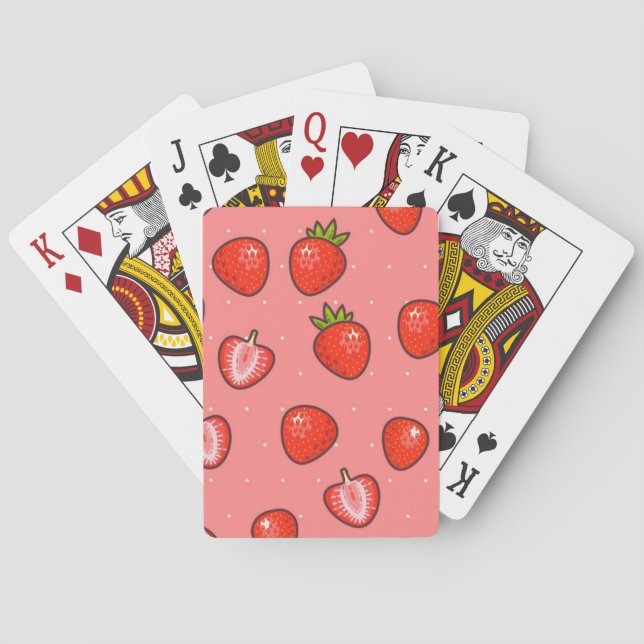 Strawberry pattern playing cards (Back)