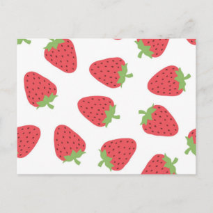 Strawberry pattern postcard