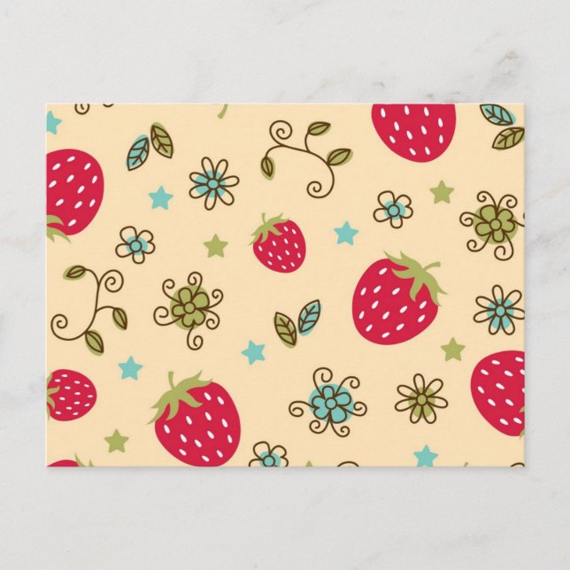 Strawberry pattern postcard (Front)