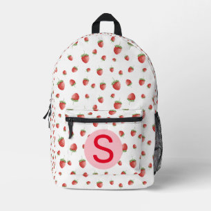 Strawberry Pattern Printed Backpack
