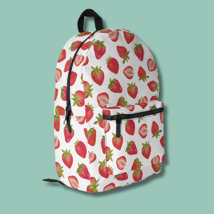 Strawberry pattern printed backpack