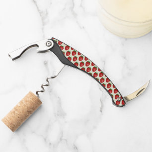 Strawberry Pattern, Red Strawberries, Fruit, Leaf Corkscrew