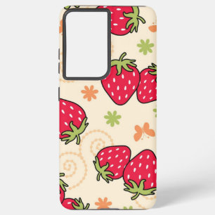 Strawberry pattern samsung galaxy case