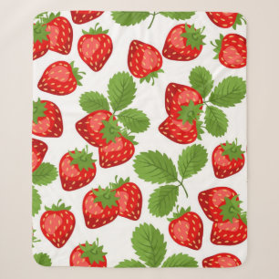 Strawberry pattern sherpa blanket