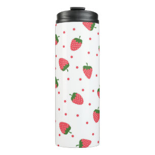 Strawberry pattern thermal tumbler