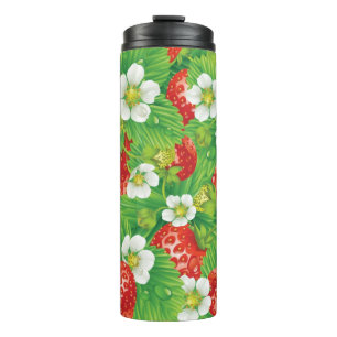 Strawberry pattern thermal tumbler