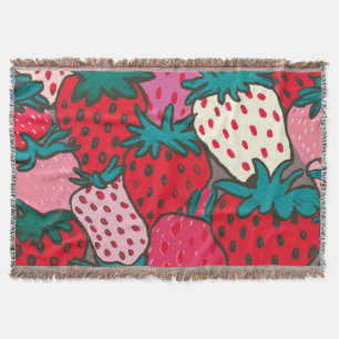 Strawberry Pattern Throw Blanket