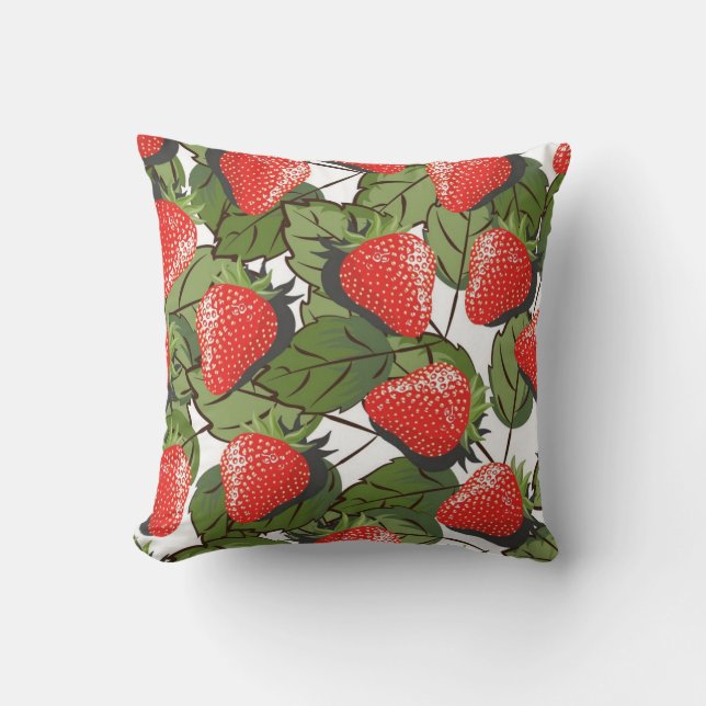 Strawberry pattern throw pillow (Front)