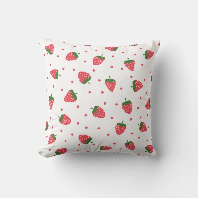 Strawberry pattern throw pillow (Front)