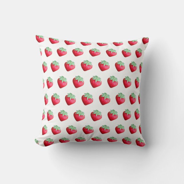 Strawberry Pattern Throw Pillow (Front)