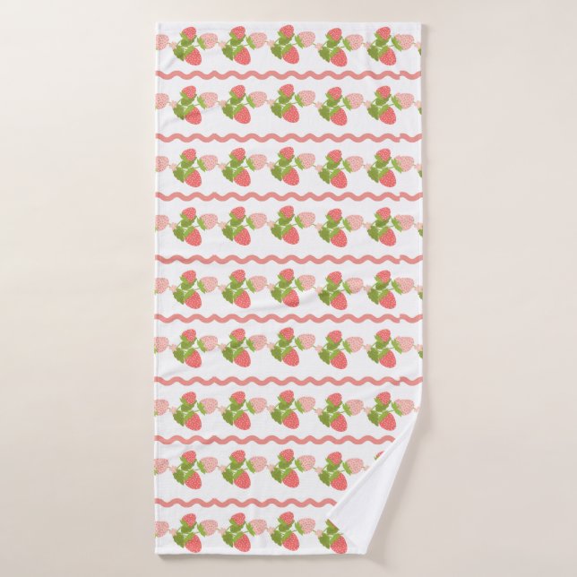 Strawberry pattern trellis spring summer host bath towel (Bath Towel)
