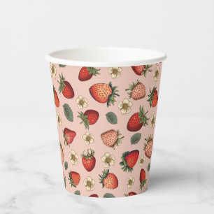 Strawberry Pattern Vintage  Paper Cups
