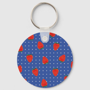strawberry pattern with dots keychain