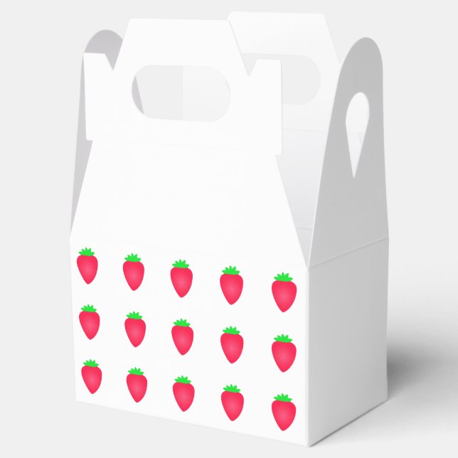 Strawberry Patterns Birthdays Baby Showers 2024 Favor Box (Opened)