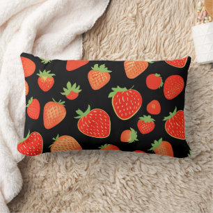 Strawberry patterns lumbar pillow
