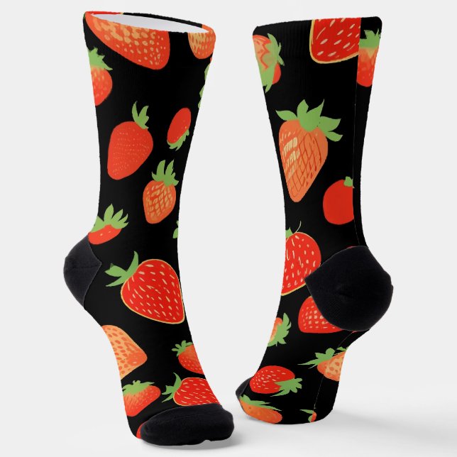 Strawberry patterns socks (Angled)