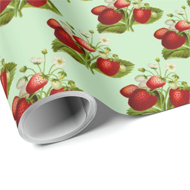 Strawberry Personalized Kitchen Wrapping Paper (Roll Corner)