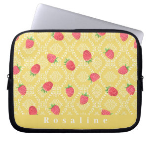 Strawberry Personalized Mustard Electronics Bag