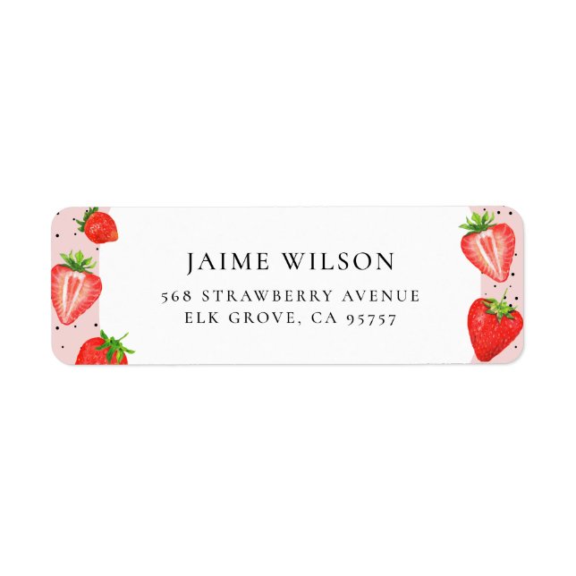 Strawberry Personalized Name Return Address (Front)