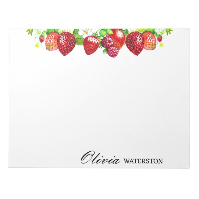Strawberry Personalized Notepad (Front)