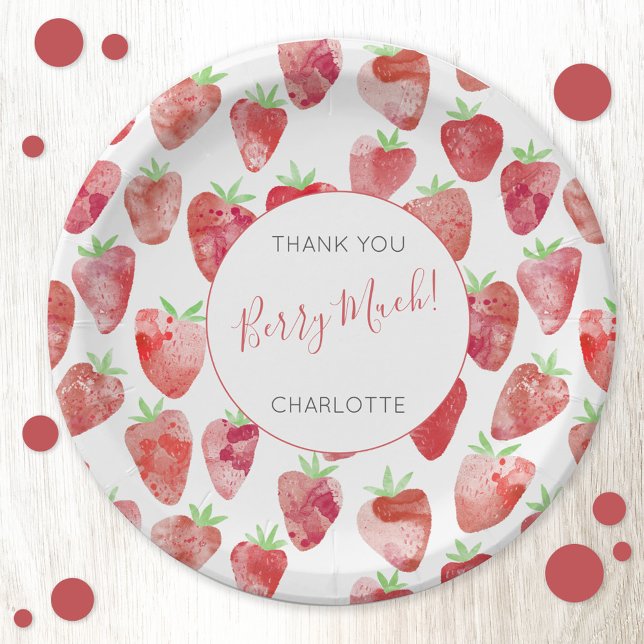 Strawberry Personalized Paper Plate (Creator Uploaded)