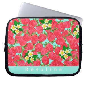 Strawberry Personalized Pink Electronics Bag